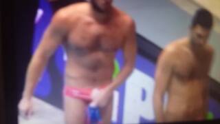 Water Polo Player Grab his Bulge