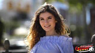 GERMAN SCOUT - Magaluf Holiday Teen Candice Talk to Public Agent Casting