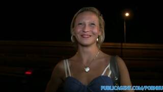 PublicAgent Blonde Women Gets Fucked outside next to the Road