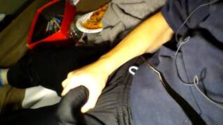 Stoking Fat Cock in Pants HUGE Bulge
