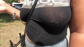 Sister in Law in Wife see through Shirt with no Bra on