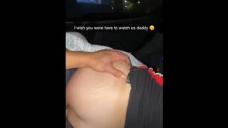 Girlfriend Sends Snapchat to SUGAR DADDY while we Fuck at a Drive in Movie