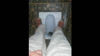Pee in a Public Toilet Indian Style on an Eco Farm - anyone can come inside - the Door Unlocke