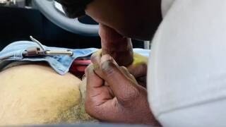 Ebony Teen Dyke Stud Sucks Dick in Car for Weed Money