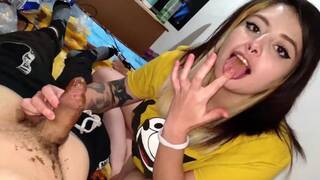 He Gets Hard with my Nutella Licks | Chocolate Blowjob 4K Ultra HD