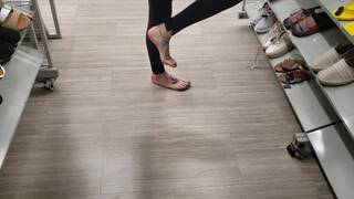 Trying Shoes on in Public at a Store