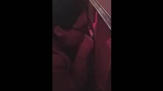 Hotwife Sucks Cock in Front of Cuck Boyfriend in Gloryhole