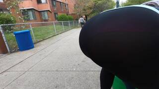 Wife in see Throgh Legging with Polka Dot Panties.mp4