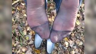 Sperma auf Deutsch Nylon Sohlen MILF