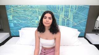 Mexican teen with Lucious big brown nipples sucks cock