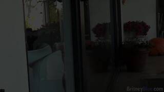 Britney Blue Plays Dildo Outdoor