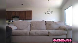 Petite teen dances naked after striptease