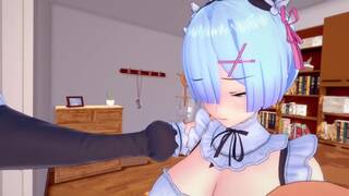 Re:Zero: Futa Rem jerking off then fuck you | Taker POV
