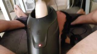 Fleshlight Launch Amazing Hands Free Fuck and Moaning Toe curling Cumshot