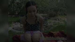 Tiny Tabby Masturbating Outdoor