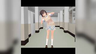 Toyota Nono Anime girl introduce herself with japanese uniform.【upskirt】