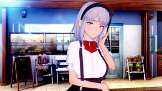 Dagashi Kashi: SEXY WAIFU HOTARU RIDES COCK UNTIL CREAMPIE (3D Hentai)