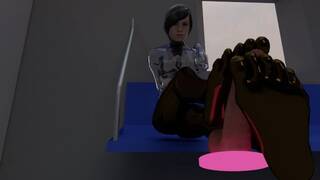 Footjob and Legjob from Sentient AI Girl