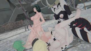 Futanari orgy - Dos, Tatsumaki, Fubuki, Mosquito girl - One punch man