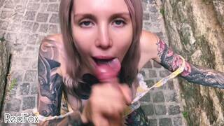 Public and sloppy POV BJ on a Paris street from a beautiful blonde - RedFox