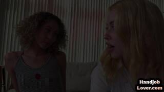 Smallboobs chick instructed while tugging hard shaft in POV