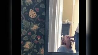 Teen Couple Make Out and Oral in the Mirror