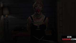 Bound bdsm milf clamped and toyed by strict maledom