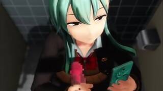 Girls blojob in school’s restroom