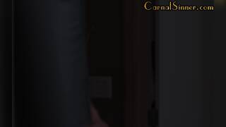 Big booty stepdaughter riding dick during massage in duo