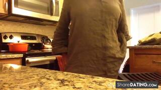 standing by my kitchen sink secretly masturbating