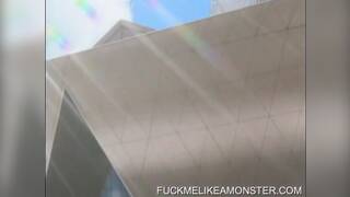 Japanese teen with massive knockers sucks cock