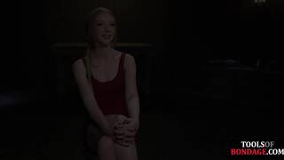 Bound ginger submissive dominated and caned by maledom