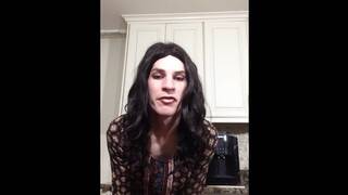 Sissy crossdresser begs for cock