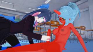 Panty & Stocking with Garterbelt Hentai 3D - Stocking x Kneesocks (Futa)
