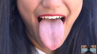 The sexiest Tongue in Adult Video - Viva Athena Tongues Eggplant Emoji