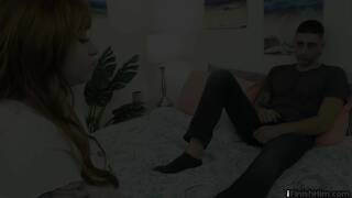 Thick ginger stepsis fingered before bj with stepbrother