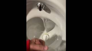 Wanking in busy public station with cumshots