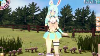 3D/Anime/Hentai: Cute Bunny Girl Having Fun Outside In The Grass