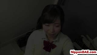 Uniformed nippon beauty drilled in this sensual couple