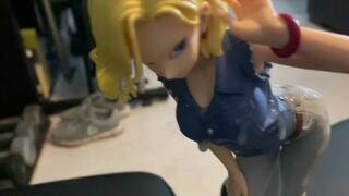 One man bukkake for an Android 18 anime figurine