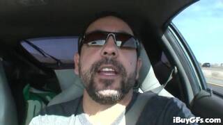 Saucy busty brunette babe toying her pussy