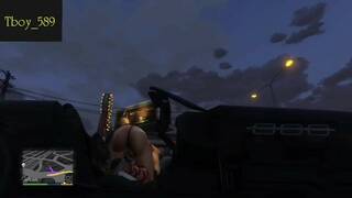 Recieving blowjob from the strippers ( Grand Theft Auto V)