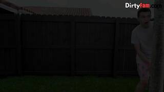 Taboo 3some with horny stepsister and her BFF on the pool