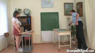 Cock sucking teen slut rammed by oldie