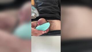 Cum with mom's facial brush - teasing madness