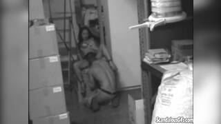 Hot Sexy Babe Sucking and Fucking her pussy at the stock room