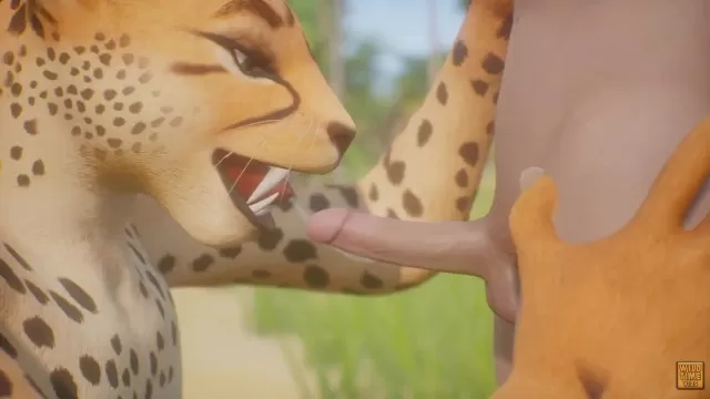 Leopard Furry Girl Fucks skinny Guy - Shooshtime