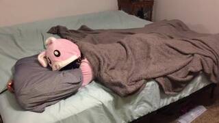 Bunny onesie tied up and fucked in bed