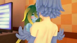 (3D Hentai)(Lesbian)(Monster Musume) Slime x Harpy Papi