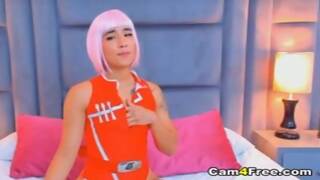 Woman With Pink Hair Fucks And Cum